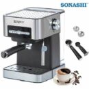 Sonashi Cafetière Expresso Tout En Un Scm-4968- 850 W- 15 Bars, Capacité 1,6 L