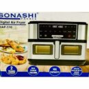 Sonashi Friteuse à Air Numérique Double Bac 10L 2600 W Digital multiprogrammes En inox SAF-110