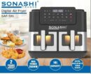 Sonashi Friteuse à Air Numérique Double Bac 10L 2600 W Digital multiprogrammes En inox SAF-110