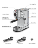 Machine À Café À Bras 4en1 En Inox 19Bars 1450W Bomann ES 1198 CB