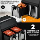 Proficook Friteuse Air Fryer sans huile a air chaud 8L 2200W Double Tiroirs