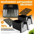 Proficook Friteuse Air Fryer sans huile a air chaud 8L 2200W Double Tiroirs