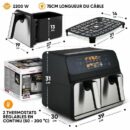 Proficook Friteuse Air Fryer sans huile a air chaud 8L 2200W Double Tiroirs